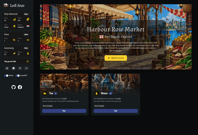Trading goods at the market