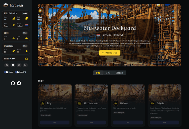 Buying ships at the shipyard