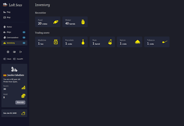 Screenshot of the inventory